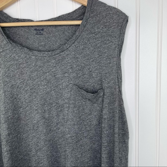 Madewell Whisper Cotton Gray Heathered Muscle Tank Top Size XL - Picture 4 of 10